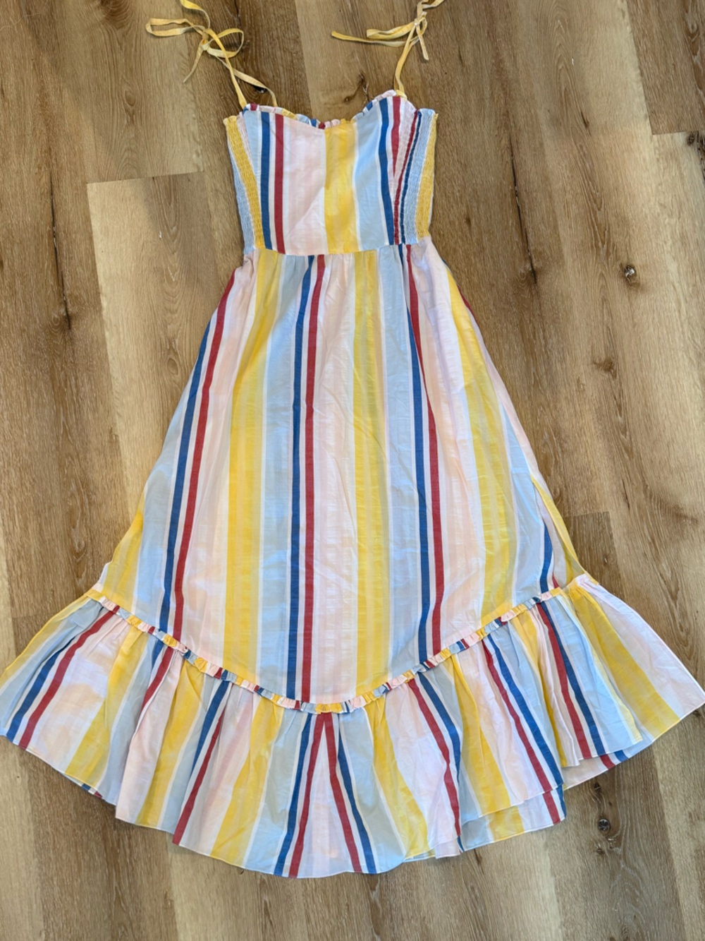 Lemlem net sustain Jima smocked striped woven Dress medium - Picture 4 of 8